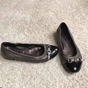 AGL cap toe ballet flat black and gunmetal so 37